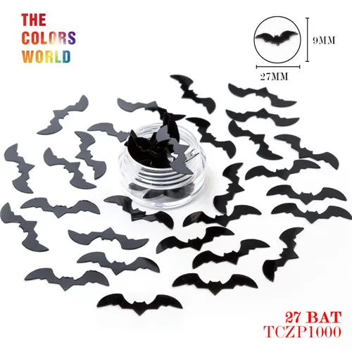 27 Bat 200g TCT-195 Хэллоуин блестки большой размер Хэллоуин Праздник ведьма украшение призрак боди-арт ручная работа DIY Facepainting ремесла украшения - Цвет: 27 Bat 200g