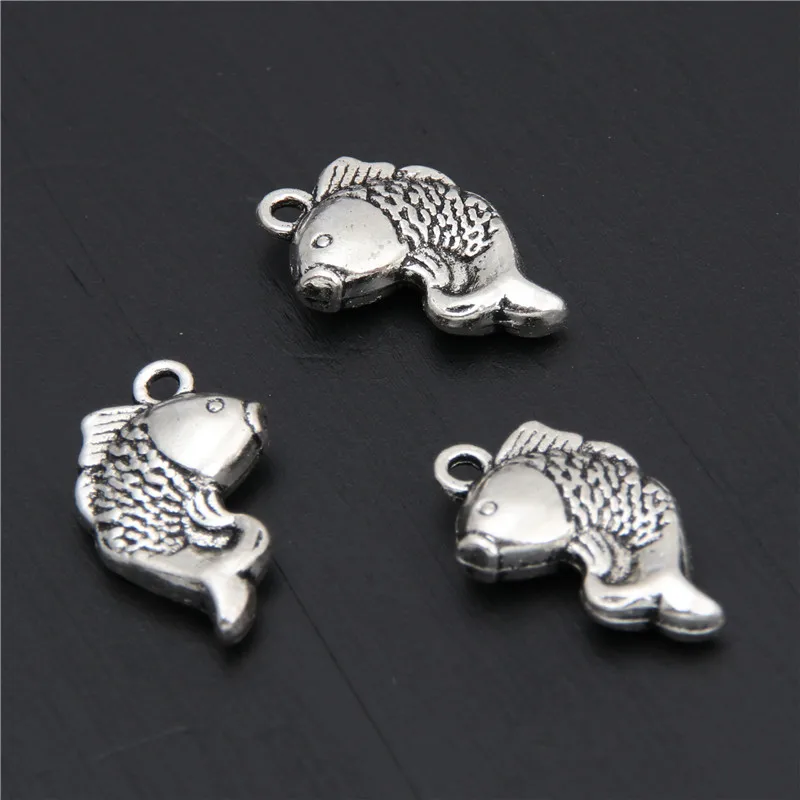 25 штук двухсторонние золотые рыбки тропические Подвески для изготовления