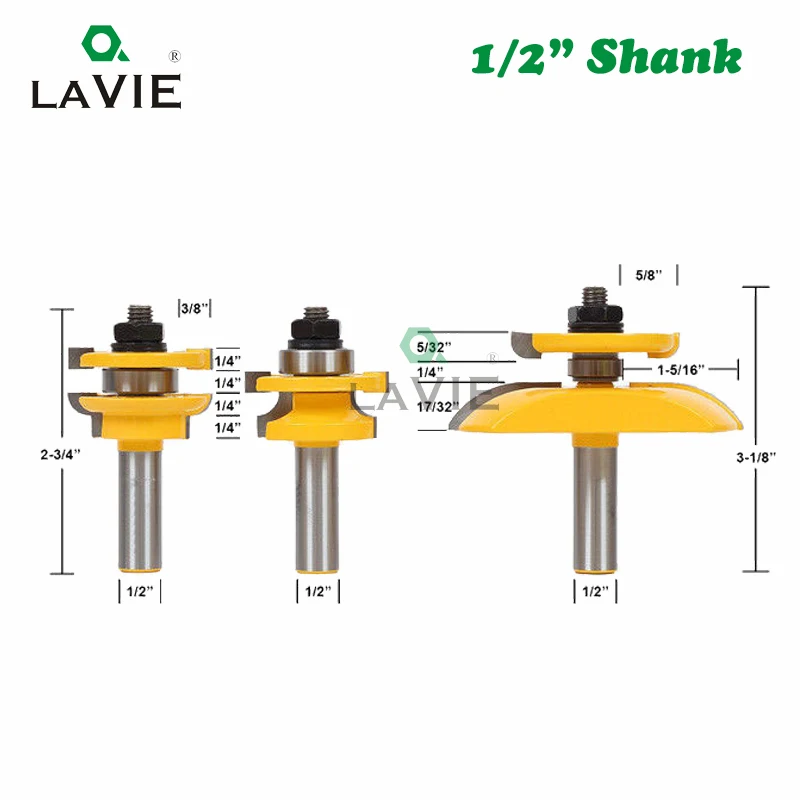 LAVIE 3 шт. 12 мм 1/2 &quotхвостовик круглый над Рельсом &amp Stile бухта панель Райзер набор