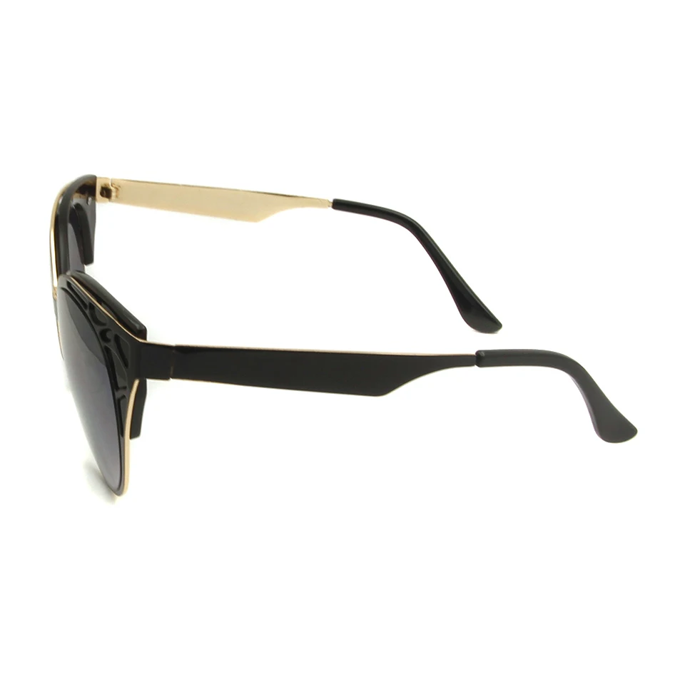 Женские солнцезащитные очки кошачий глаз металлические винтажные зеркальные