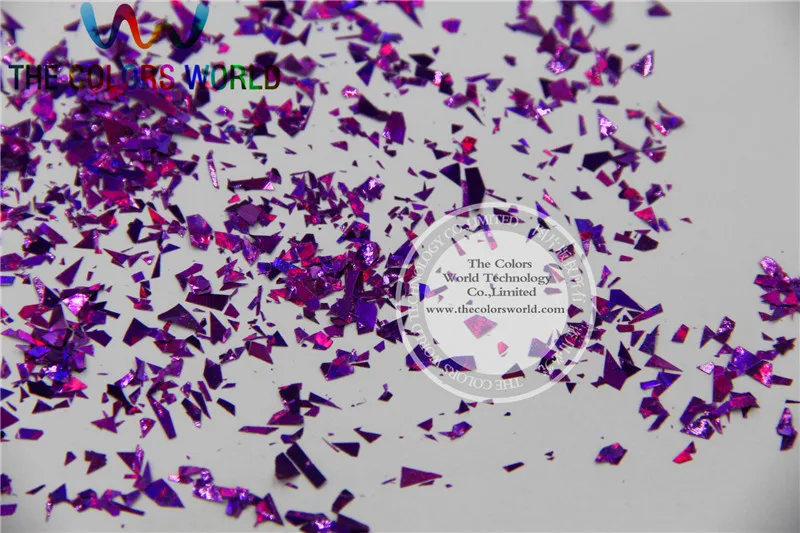 TCA800 голографический фиолетовый цвет Майларовый Лист случайный размер хлопья для
