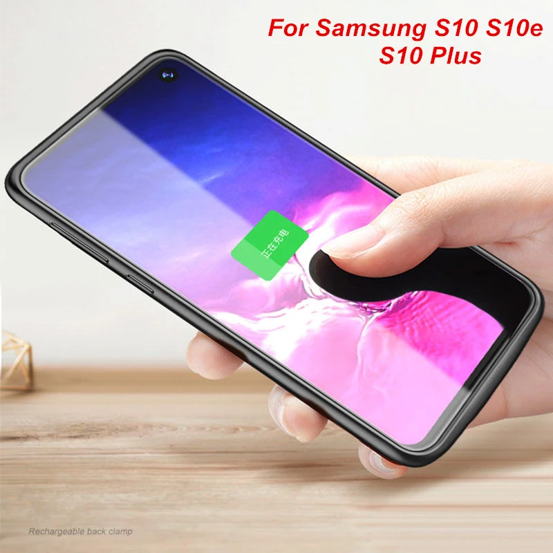 Для samsung Galaxy S7 Edge S10 S10E Plus чехол для аккумулятора мягкий с зажимом задней панели