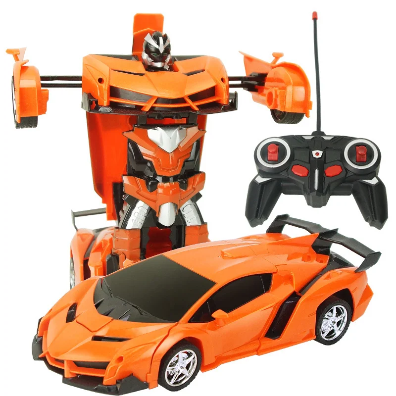 RC Car One-button deformation remote control car Robots Sport Car RC fighting toy Kids Children's Birthday Gift