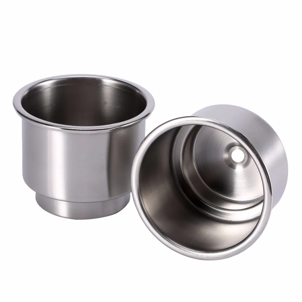 Car-Styling 2Pcs Car Stainless Steel Cup Drink Bottle Holder 4.1&quot Silver Holders 2016 New | Drinks