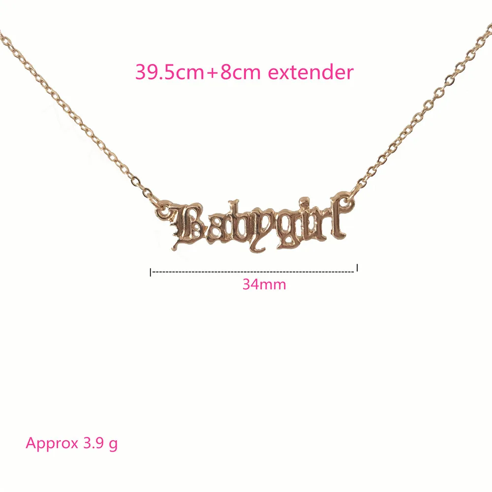 BABYGIRL Высокое качество, новинка, модные ювелирные изделия, золотое ожерелье с надписью Babygirl, именные подвески, прекрасный подарок для мамы - Окраска металла: BABYGIRL