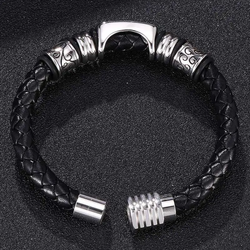 Новые модные мужские ювелирные изделия винтажный плетеный кожаный мужской