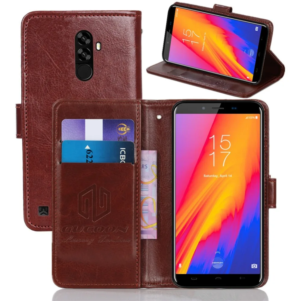 Винтажный чехол-бумажник GUCOON для HOMTOM S99 S99i 5,5 дюймов из искусственной кожи Классический чехол с откидной крышкой Магнитный Модный чехол