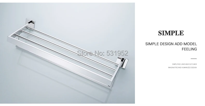 Гавайская гитара 23 дюймов Ванная комната двойной Полотенца Rail барной стойки полки настенные Нержавеющая сталь полированная Полотенца стеллаж для хранения