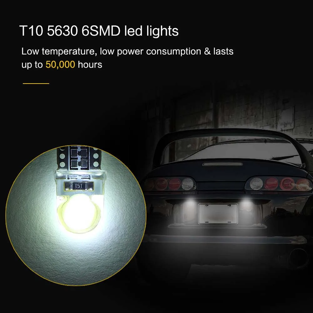 10 светодиодный T10 5630 W5W SMD фары 12V интерьер автомобиля лампы для чтения стробоскопы