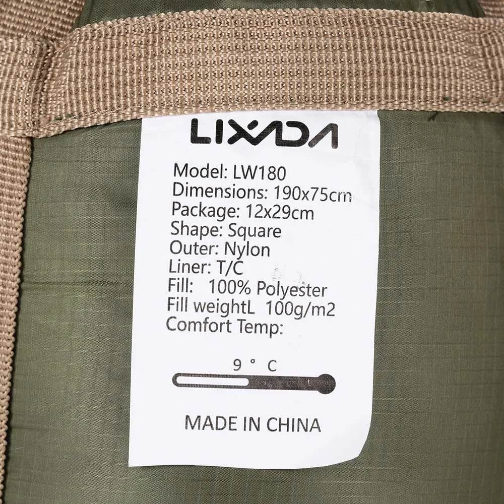 LIXADA, 190*75 см, конверт, спальный мешок для взрослых, для кемпинга, для улицы, мини, для прогулок, пляжа, спальные мешки, Сверхлегкий, дорожная сумка, весна-осень