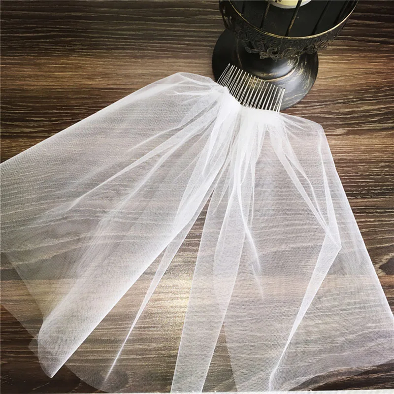 SLBRIDAL двухслойная свадебная фата с расчески цвета слоновой кости Свадебная