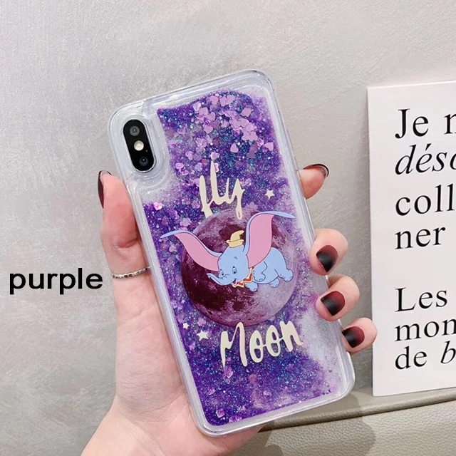 Purple Мультяшный слон Дамбо Жидкий чехол для Red mi Note 7 Pro 6 5 5A 4A 4X S2 5 plus чехол для Xiaomi mi 9 SE 8 A1 A2 Lite 6X F1 чехол - Цвет: Purple