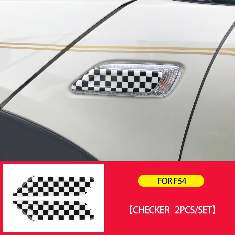 Автомобильный стикер Union Jack, накладка на крыло, декоративный чехол для Mini Cooper Clubman F54 F55 F56 F57, аксессуары для стайлинга автомобилей - Название цвета: Checker F54