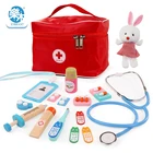 Детские игрушки-врачи Logwood, ролевые игры, игровой Набор доктора стоматолог, медицинская коробка, игрушки для девочек