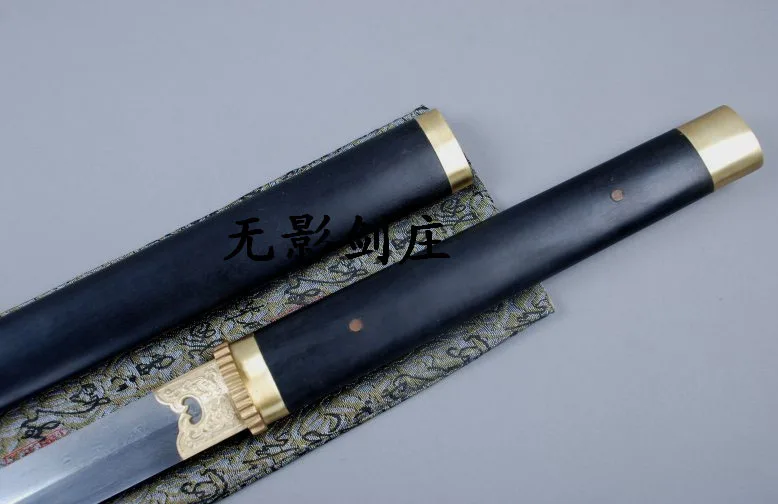 S3917 черный деревянный узор сварочный дамасский пасмурный меч ниндзя латунные