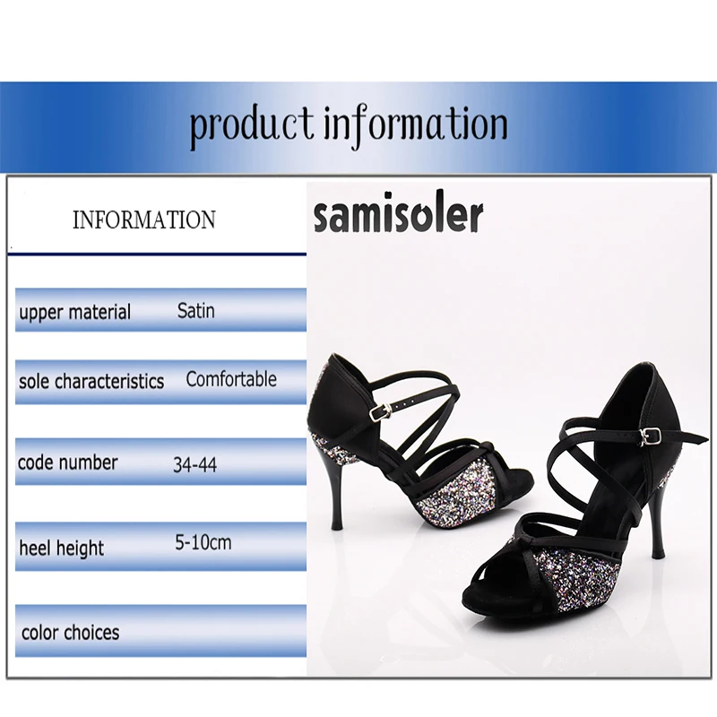 Samisoler/Блестящая обувь с вырезами; женская обувь для латинских танцев; Танцевальная обувь для танго, джаза; обувь для сальсы, бальных танцев; модная обувь для танцев 5-10 см