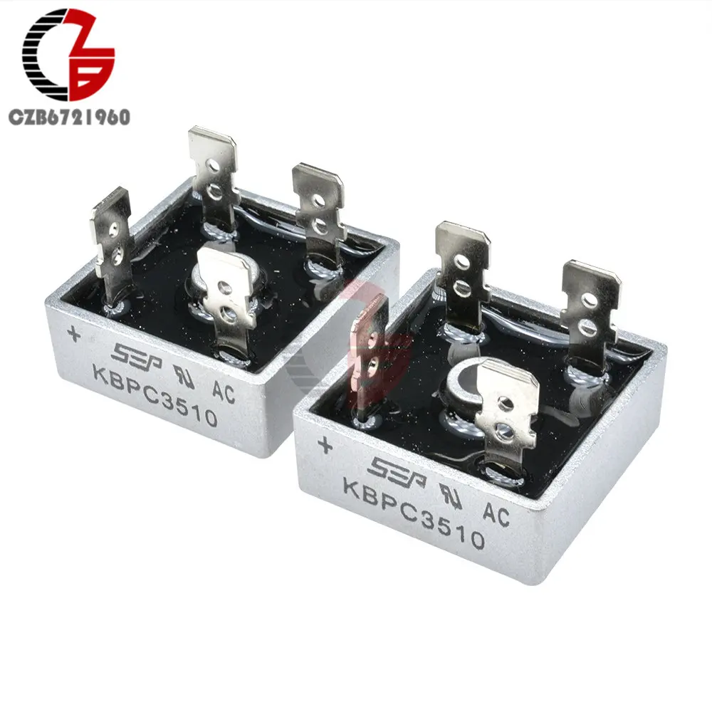 5 шт. KBPC1010 KBPC1510 KBPC2510 KBPC3510 KBPC3510W KBPC5010 Мощность диодный мост выпрямителя 15A 25A 35A 50A 1000V kbpc коммутатор