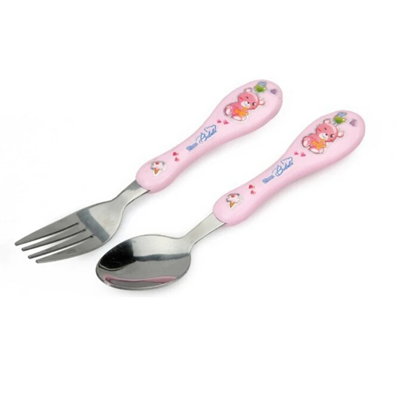 2 шт./компл. ложка из нержавеющей стали вилка для обеда boc flatware рисунок с милым