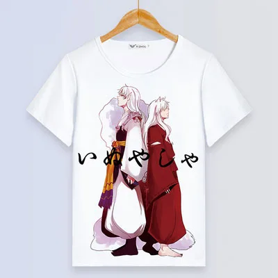 Inuyasha, футболка, аниме, кикио, футболка, женская футболка, Higurashi Kagome Sesshoumaru, косплей, короткий рукав, топы, мужские футболки - Цвет: 021
