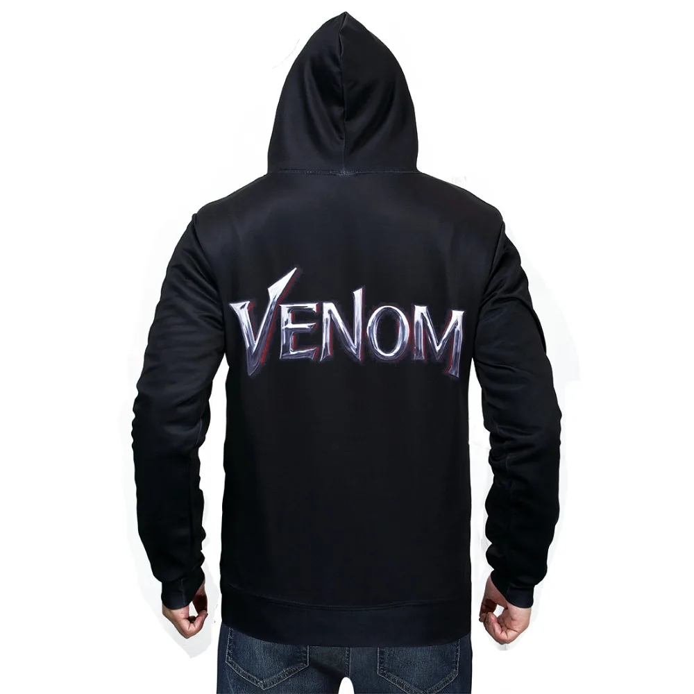 Venom Мужская толстовка горячая распродажа Повседневная Толстовка с капюшоном серия Marvel movie модный уличный пуловер с капюшоном 3D толстовки