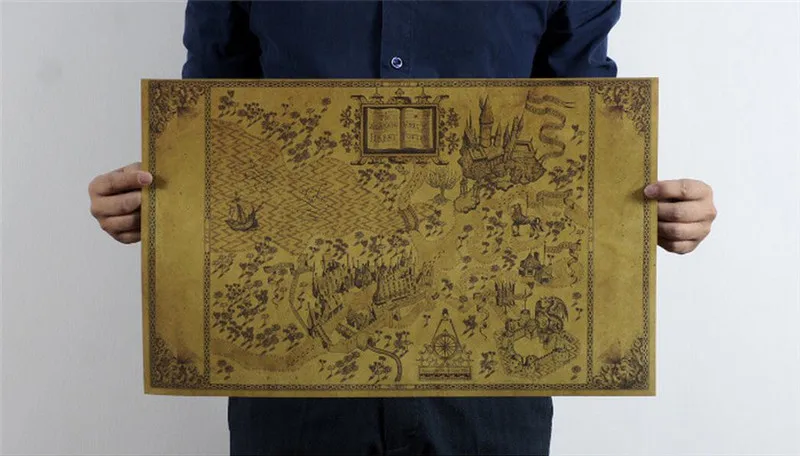 Винтаж смешанный заказ древним ичери мир Карты средняя Земля Карта луна Ретро