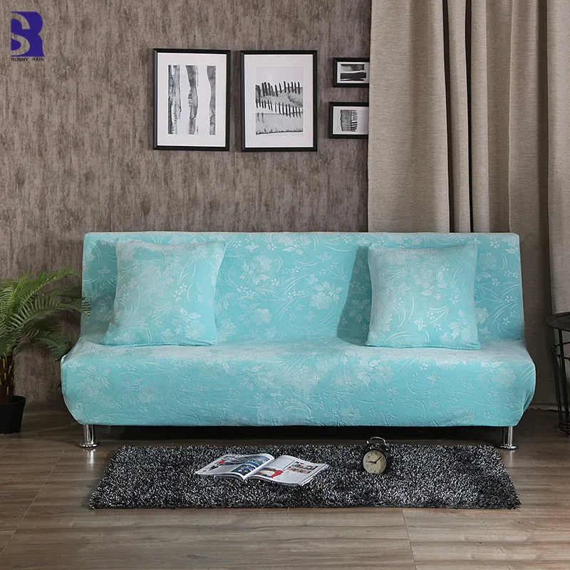 

SunnyRain 1-Piece Thick Velvet Embossing Pattern Elastic Sofa Cover For Sofa Bed Armless I Shape Sofa Covers Universal