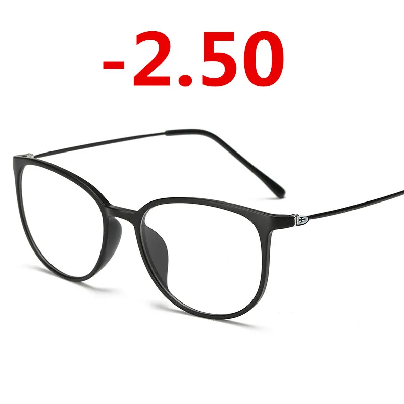 Black -2.50 Очки с защитой от ультрафиолета, оправа для очков с линзами для близорукости, для женщин и мужчин, солнцезащитные очки с фотохромом, очки с градусом, oculo-1.0to-4,0 - Цвет оправы: Black -2.50