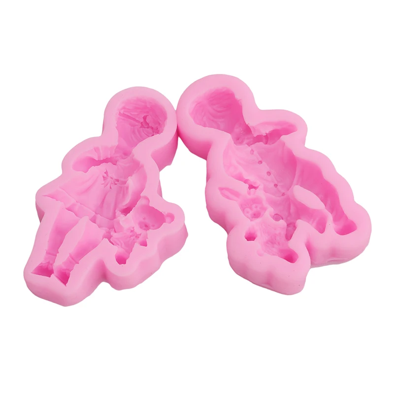 1PC 3D Boy Girl Silicone Cake Mold Baby Party Fondant Decorating Tools Cupcake Chocolate Baking Moulds | Дом и сад