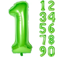1pcs 40inch green foil number balloons new digital helium globos baby shower birthday party wedding decoration supplies