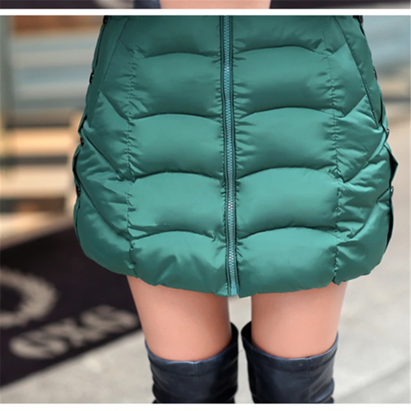 

Long Section Cotton Coat Female 2018 Fashion New Winter Coat Cotton Large Fur Collar Hooded Large Size Thick Cotton Coat HJB340