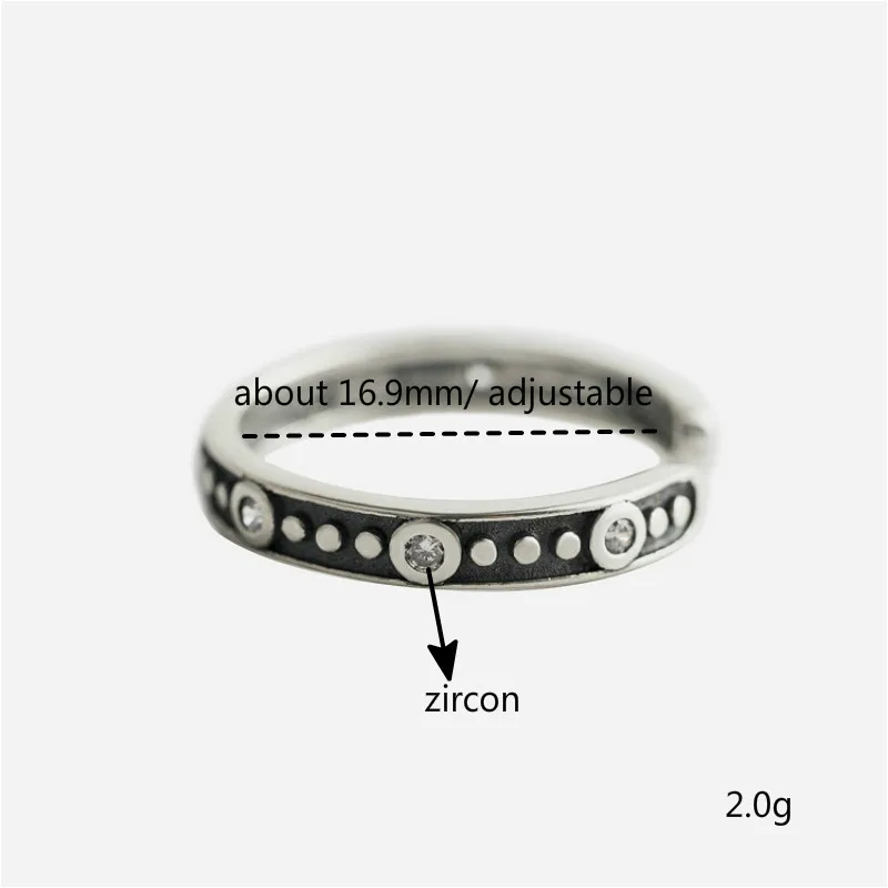 

Flyleaf 925 Sterling Silver Rings For Women Do The Old Cubic Zirconia Personality Fashion Fine Jewelry Simple Open Ring Vintage