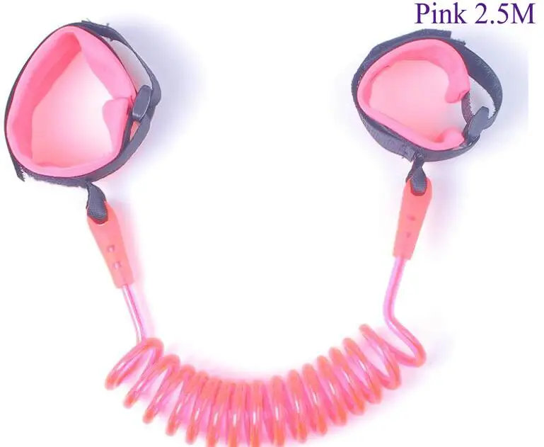 Pink 2.5M Детский анти-потерянный Тяговый канат Детская безопасность ребенок анти-потерянный Браслет Анти-потерянный ремень для предотвращения ребенка веревка может быть настроена - Цвет: Pink 2.5M