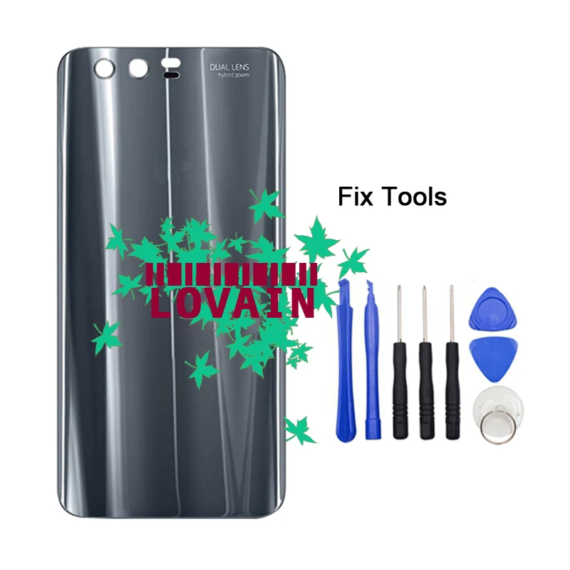 1 шт.,, для huawei Honor 9, Премиум, Honor9, STF-L09, задняя крышка, стекло, корпус, задняя дверь, чехол+ клей+ инструменты