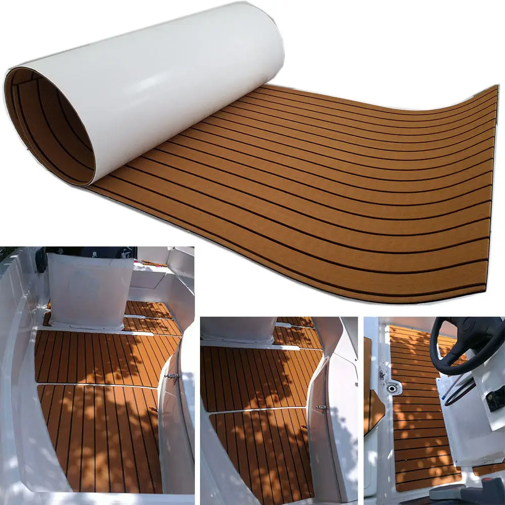 Teak Decking Sheet For Boat Yacht Marine Flooring Carpet EVA Foam 90cm240cm/35.4&quot94.5&quot Light Brown In Black Boats Accessories |