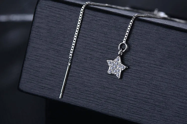 Модные Серьги очаровательные женские висячие серьги Твердые 925 пробы серебряные