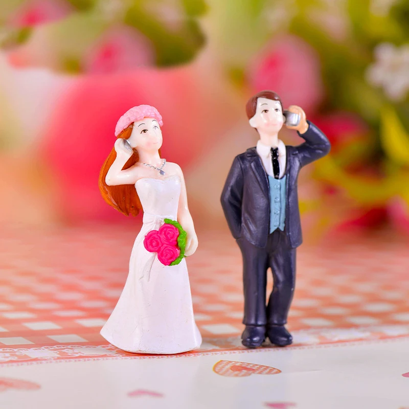2 шт. фигурки для любителей мобильных телефонов свадебные куклы миниатюры