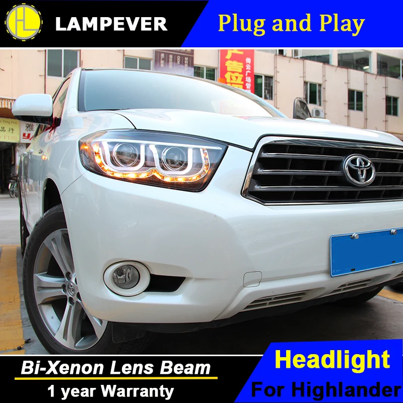 Lampever стайлинг фары Toyota Highlander 2007 2011 светодиодный ные DRL Биксеноновые линзы дальний