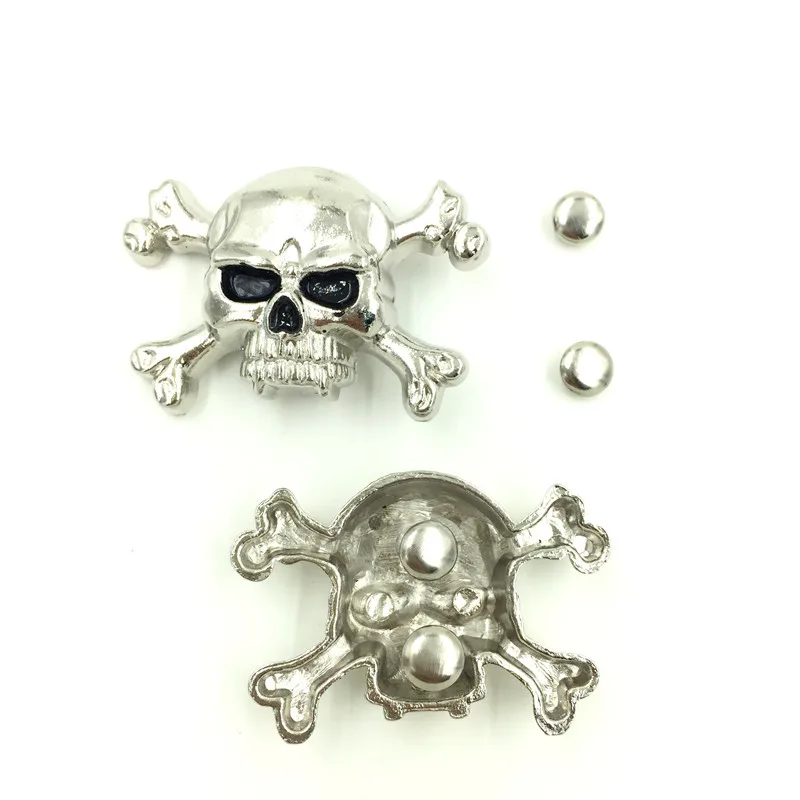 10 комплектов антикварные серебристые заклепки для одежды в стиле панк черепа