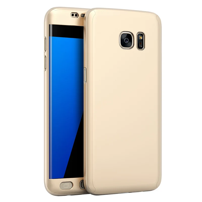 Шелковистые для Samsung S7 Edge чехол 360 градусов Полная защита 5.5 дюймовый Жесткий