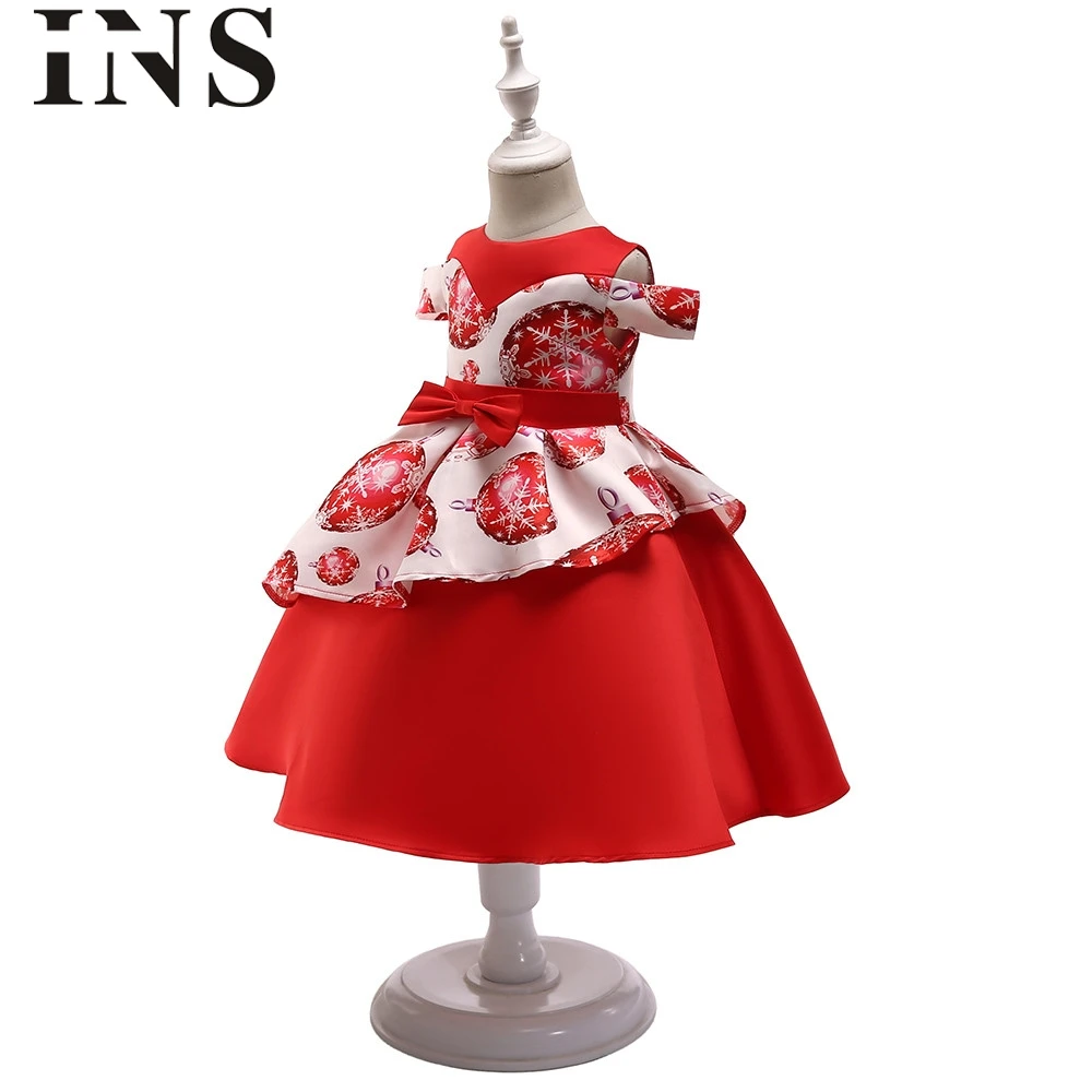 2018 Новое модное платье принцессы со снежинками для маленьких девочек