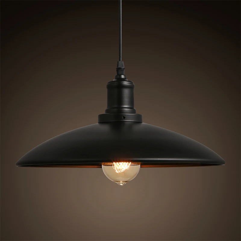 Подвесной светильник в стиле ретро индастриал Лофт круглый подвесной с одной