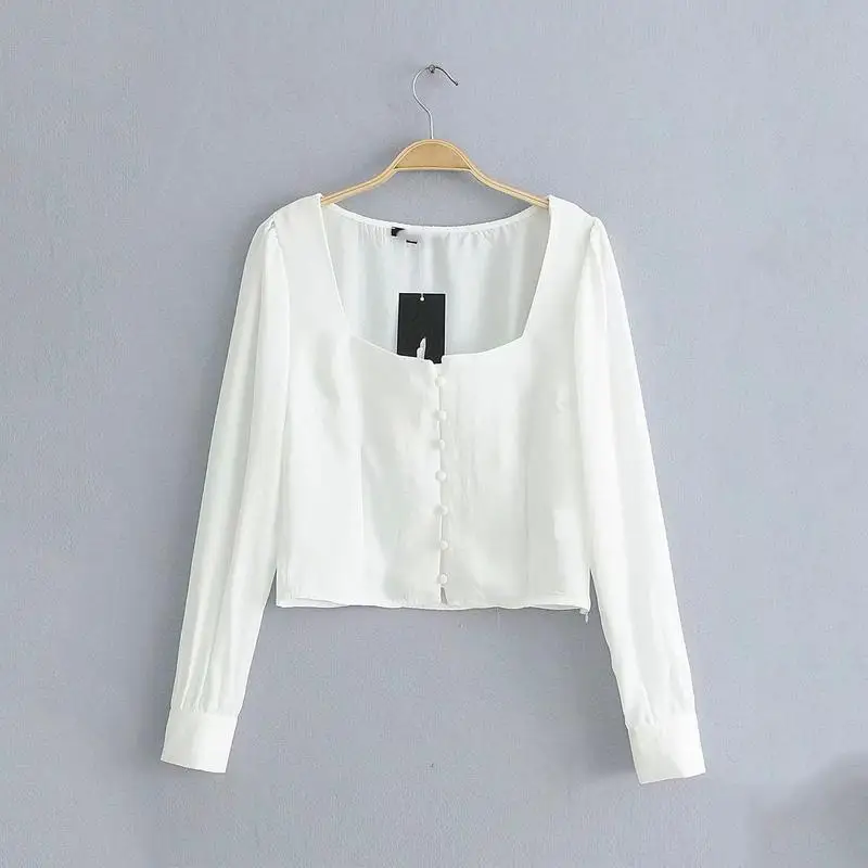 Летняя женская футболка Boho хлопковая рубашка с квадратным воротником и