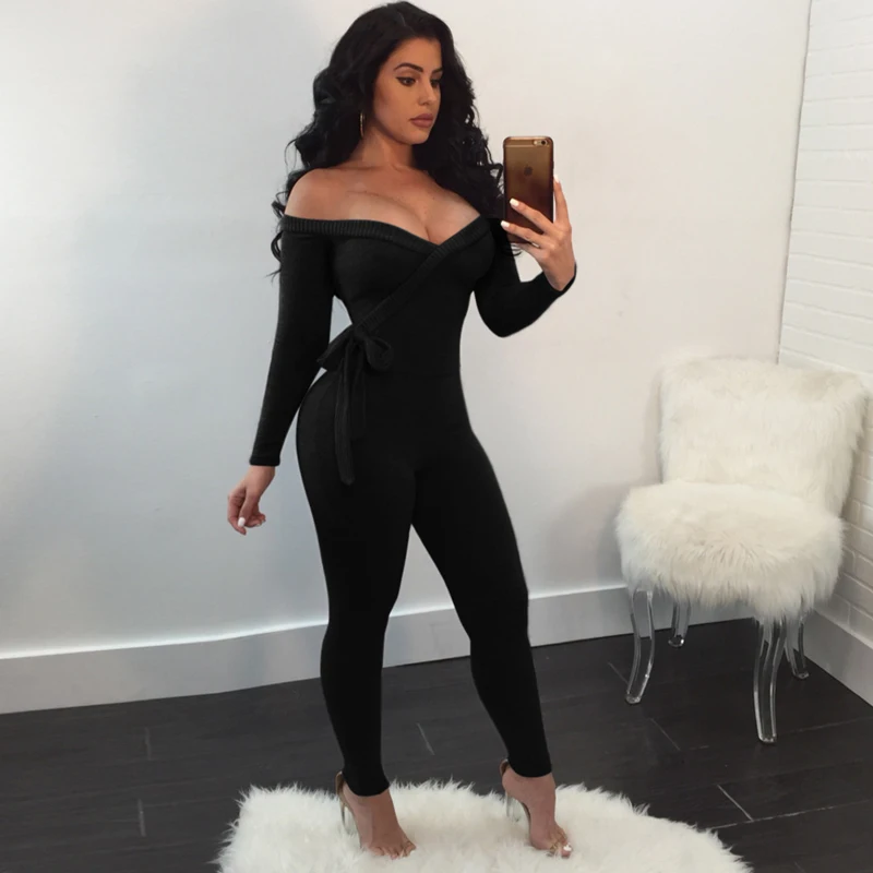 Женские сексуальные комбинезоны с длинным рукавом повседневные Комбинезоны