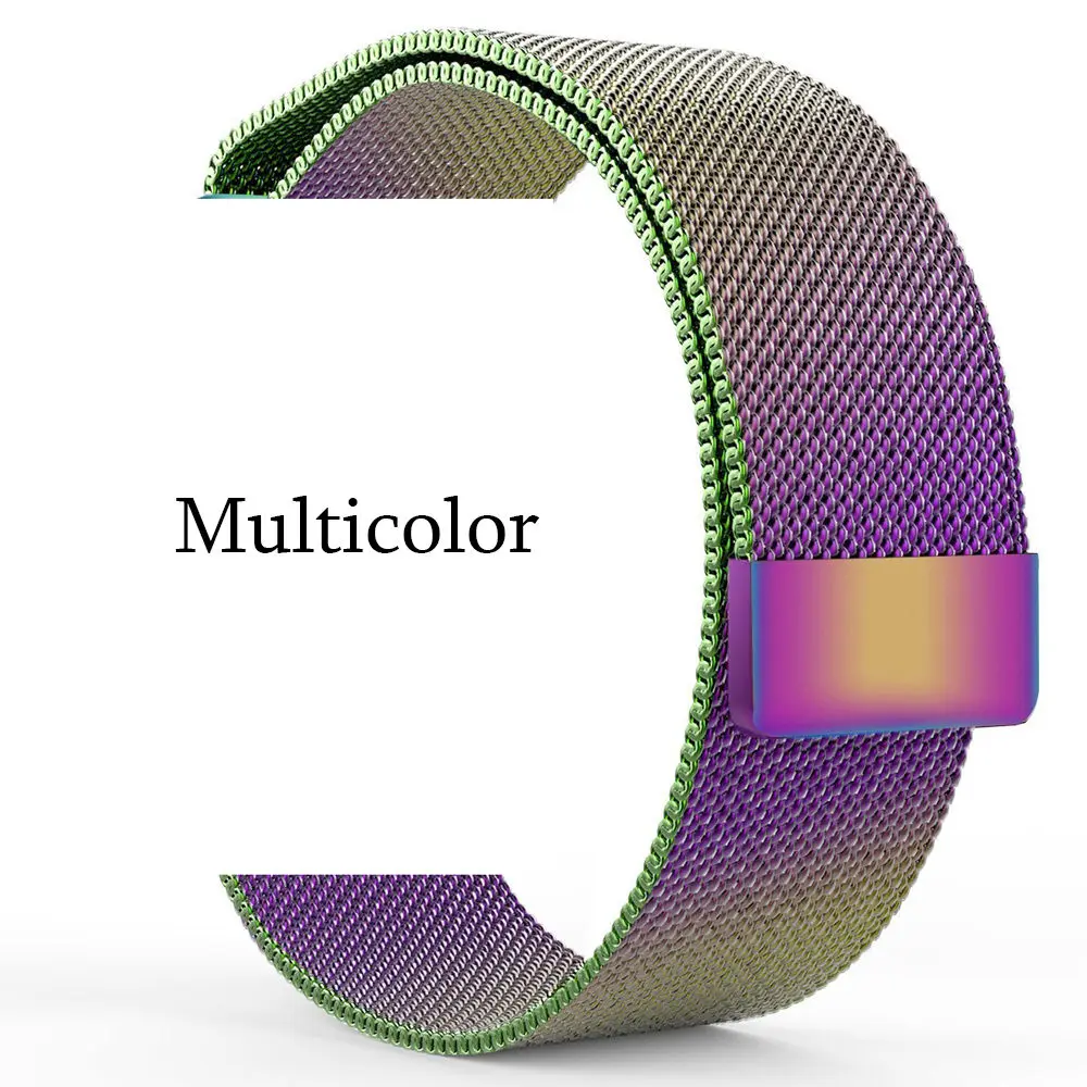 Multicolor TORQUILA Миланский ремешок для наручных часов Apple Watch Series 4/3/2/1 38 мм/40 мм Нержавеющая сталь магнитный металлический ремешок для наручных часов iWatch, 42 мм/44 мм - Цвет ремешка: Multicolor