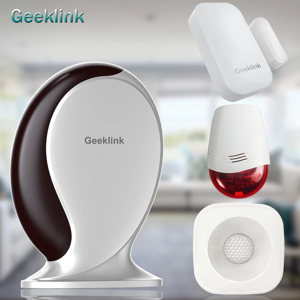 Geeklink Smart Host Work with Alexa Google Home Body Detector Door Sensor Security Suit Alarm Remote Control Monitor Android IOS |