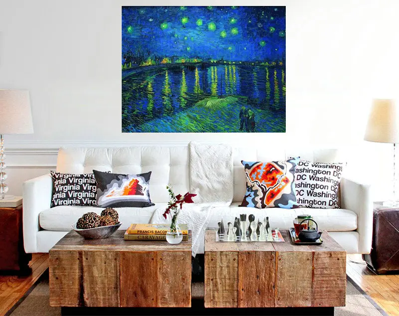 Картина Винсента Ван Гога звездная ночь масляная живопись репродукции на холсте