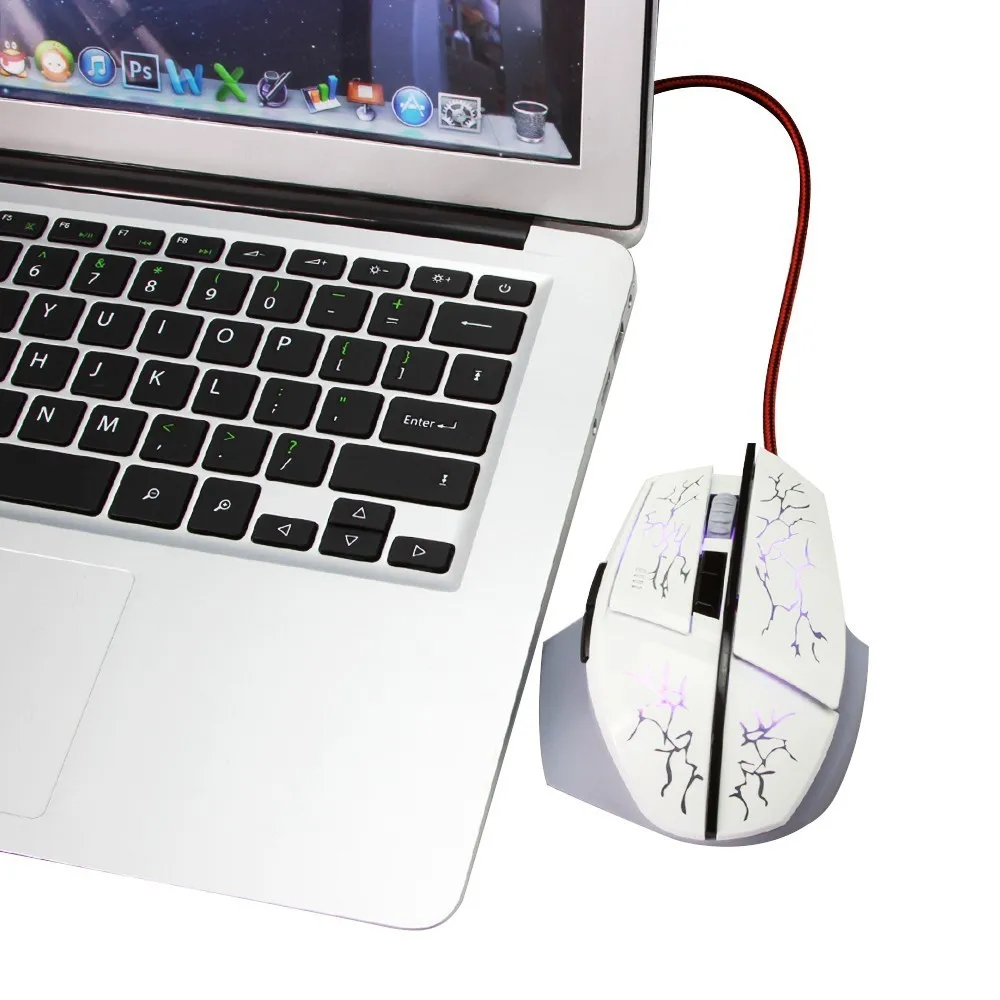 CHYI Проводная игровая мышь 1600 dpi USB оптическая компьютерная мышь Эргономика 6 кнопок игровая мышь с светодиодный подсветкой для Overwatch ноутбука