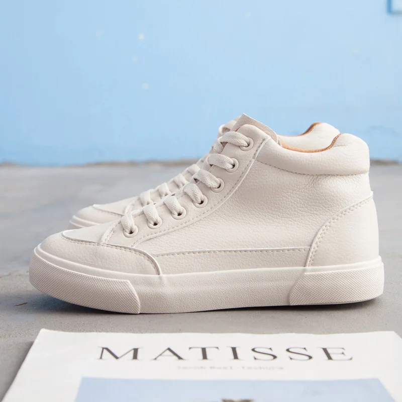 SWYIVY Chaussure Femme White Shoes Woman Autumn Women Sneakers New Ladies Shoe Solid Sneakers For Women High Top Sneaker