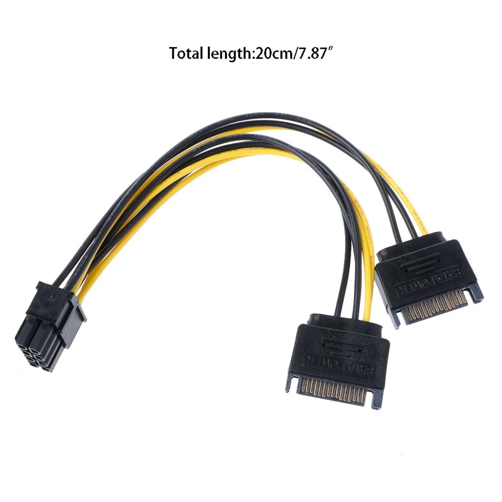 Кабель питания PCI-E Male для ПК графический видеодисплей карта 20 см провод 18AWG C26