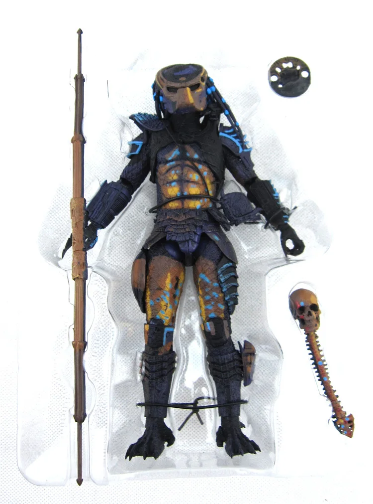 NECA Хищник город Охотник Видео игра внешний вид копье трофей череп умный диск 7